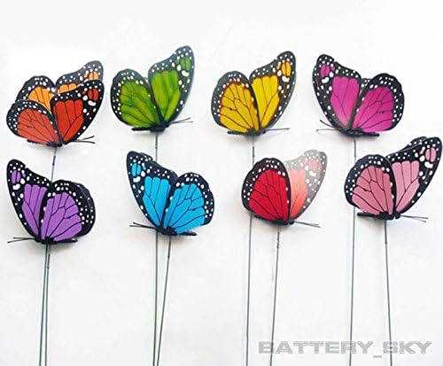 CYNDIE Hot Sale New 3D Colorful Artificial Butterflies Dummy Craft Wedding Party Floral Decoration (6pcs/lot, Purple)