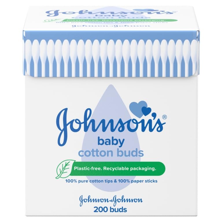 Baby Safety Cotton Buds Organic with Large Tips Swabs for Newborn, Babies, Kids, Children, Cotton White Paper Sticks Pack of 200 (Pack of 200)