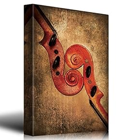 Violin Pair with Brown Textured Background - Canvas Art Home Art - 12x18 inches