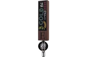 Fanfoobi Chalk Tap Handles for Kegerator, Wooden Beer Tap Handles with monogrammed Letter E, Great for Bar, brewery and home kegerators, 8Inch Tall