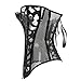 U-Pretty Sexy Punk Hot Gothic Mesh Fabric Hollow Out Overbust Bustier Corset(M(Waist: Around 24 inch), Black)