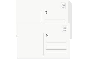 KTFNOMES Blank Postcards for Mailing, 100 White 4x6, Mailable Postcards Set Make Your Own Printable Postcards 300gsm/14pt Pos