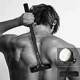 [2 in 1] Bornku Back Shaver and Scrubber for Men BS200 Body Groomer and Bath Brush with Adjustable Long Handle for Shower Hair Care Kit with Width Shaving Razor Blade and Soft Brushes