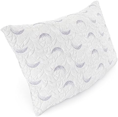Adjustable Fit Shredded Memory Foam Pillow by Lunavy US Certipur Certified, Washable bamboo Cover, Queen Size 1 pcs