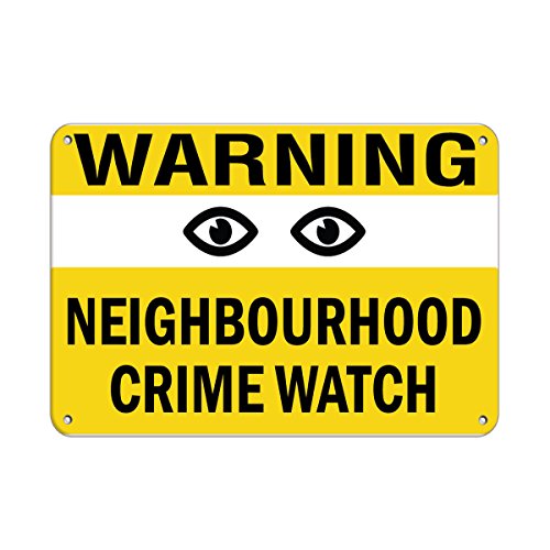 Warning Neighborhood Crime Watch Security Sign Vinyl Sticker Decal 8"
