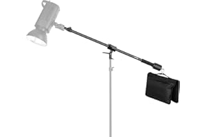 NEEWER Tripod Boom Arm, 35" to 61" (89 to 155cm) with 1.5kg Counterweight and Sandbag, 1/4" Screw Compatible with Softbox, St