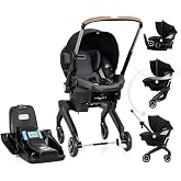 Evenflo Shyft DualRide Preemie and Infant Car Seat Stroller Combo | with Carryall Storage Bag and SensorSafe Technology, 3-30 lbs (Boone Gray)