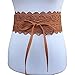 Toptim Women's Belt Bow Tie Wrap Faux Leather Band Corset 3-Pack (Black-Coffee-Beige)