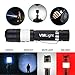 VMLight Cree LED USB Rechargeable Tactical Flashlight Travel Camping Torch Adjustable Focus Waterproof Battery 18650 Included, Night Light Option 3 Mode High Bright XML T6, 500 Lumen, White/Red