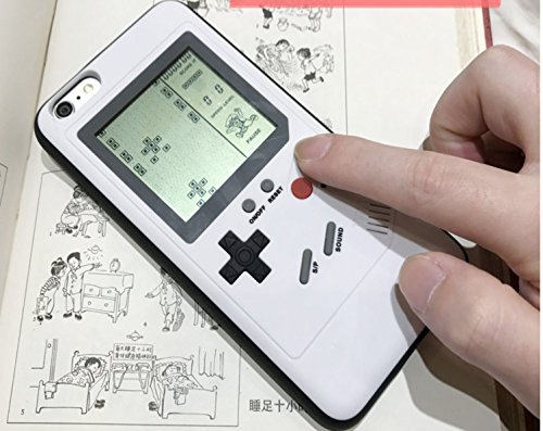 Retro 3D Gameboy Design Style Soft Silicone Cover Case For Apple iPhone Game Installed (7/8 Plus-White)