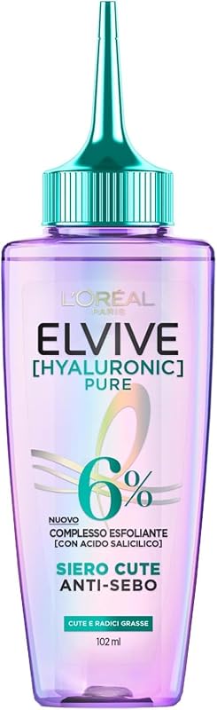 L'Oréal Paris Elvital Hydra Hyaluronic Pure - Sérum hidratante para cabelo brilhante e vivo, com ácido salicílico e hialurónico para um impulso hidratante, hidratação e cuidado, 102 ml