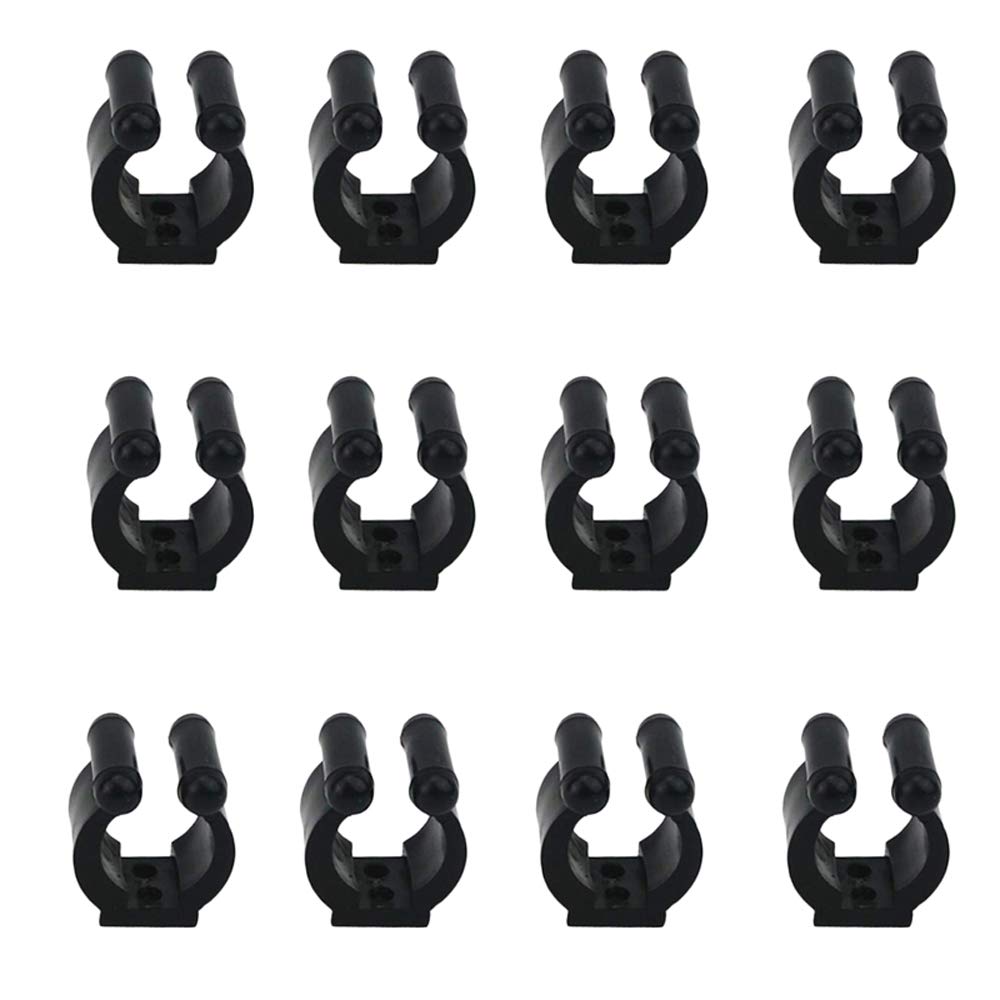 JKJF Billiards Snooker Cue Locating Clip Holder Fishing Pole Rod Holder Clips for Pool Cue Racks Fishing Rod Storage Rack Black 12 Pcs