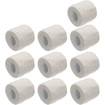 ESUPPORT 2 Inches X 5 Yards Self Adherent Cohesive Wrap Bandages Strong Elastic First Aid Tape for Wrist Ankle White Pack of 10