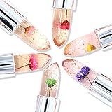 Makeup Lipgloss Lipstick With Flower Inside Crystal Jelly Lip Beauty Bright Flower Lipstick Magic Temperature Change Color Balm, Sexy Long-lasting Moisturizer Color Lipstick By F_topbu (# B)