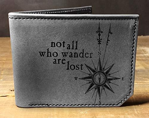 Not All Who Wander Are Lost Wallet, Mens leather wallet, Mens wallet, leather wallet men, bifold wallet, unique wallet