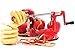 Vremi Apple Peeler Corer Slicer Machine with Vacuum Suction Base - Cast Iron Rotating Spiralizer Apple Peeler for Countertop with Stainless Steel Blades for Apples Fruit Vegetable or Potato - Red
