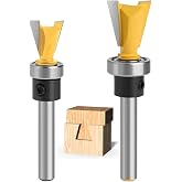Karoraing Router Bits Router Templates Dovetail Jig Dovetail Router Bits | 2 Pieces with Bearing, 1/4" Shank, 1/2" &amp; 5/8" Cutting Dia Replacement for Woodworking Tools, 2 Pcs