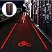 Crtch Bike Tail Light Ultra Bright Bicycle Laser Rear Light - Cycling Projector Safety Warning Lamp- Water Resistant- Back Flashlight for Mountain Bike- 2 Laser 5 LEDs
