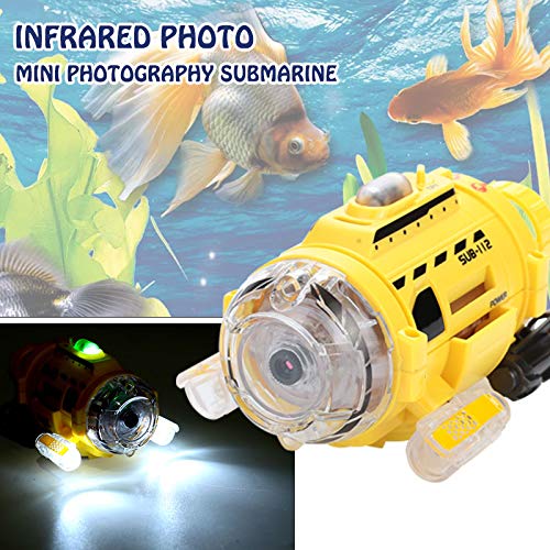 Hanbaili Remote Control Submarine Small Mini Camera Submarine with RC Yellow Feeding Education