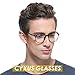 Cyxus Blue Light Filter Lightweight TR90 Glasses for Computer Use, Anti Eye Strain Headache Video Eyewear (Vintage Black Frame)