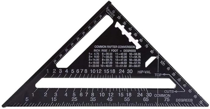 Amazon Com 7 12 Pulgadas Metrica Triangulo Angulo Angulo Transportador Velocidad De Aleacion De Aluminio Prueba Cuadrado Carpintero S Herramienta De Disposicion De La Regla De Medicion 12 Pulgadas Negro Home Improvement