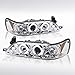 Autozensation Compatible with 1993-1997 Toyota Corolla, Left + Right Pair Headlamps Assembly, LED Chrome Housing Clear Lens Projector Headlights