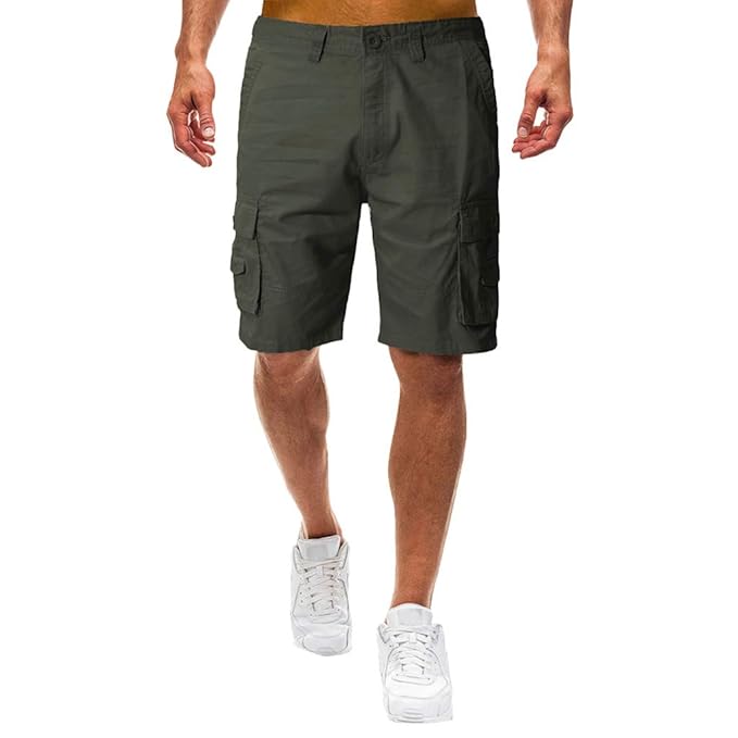 kolila Herren Mens Overalls Cargo Shorts Lässige Multi-Pocket Outdoor Sport Arbeitshose Kurze Hosen