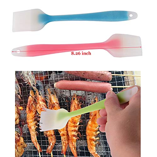 iPstyle Basting Brush Silicone Pastry Baking BBQ Sauce Marinade Meat Glazing Oil Brush Heat Resistant, Kitchen Cooking Baste Pastries Cakes Meat Desserts, Dishwasher Safe 4 Pack (8.2" Brush - 4Pack) - Thumbnail 4