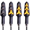 Kinstecks 4 stuks richtingaanwijzers voor motor, 12 V, 12 ledlampjes, voor motor en motorfiets