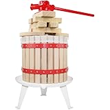 3.2 Gallon Fruit Wine Press - 100% Nature Apple&Grape&Berries Crusher Manual Juice Maker for Kitchen, Solid Wood Basket with