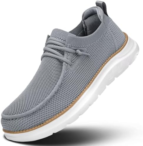 〽️Closed Toe Loafers Sneakers Men\'s Gray Canvas Slip On Orthopedic Lightweight Amazon.com | Men main image 4
