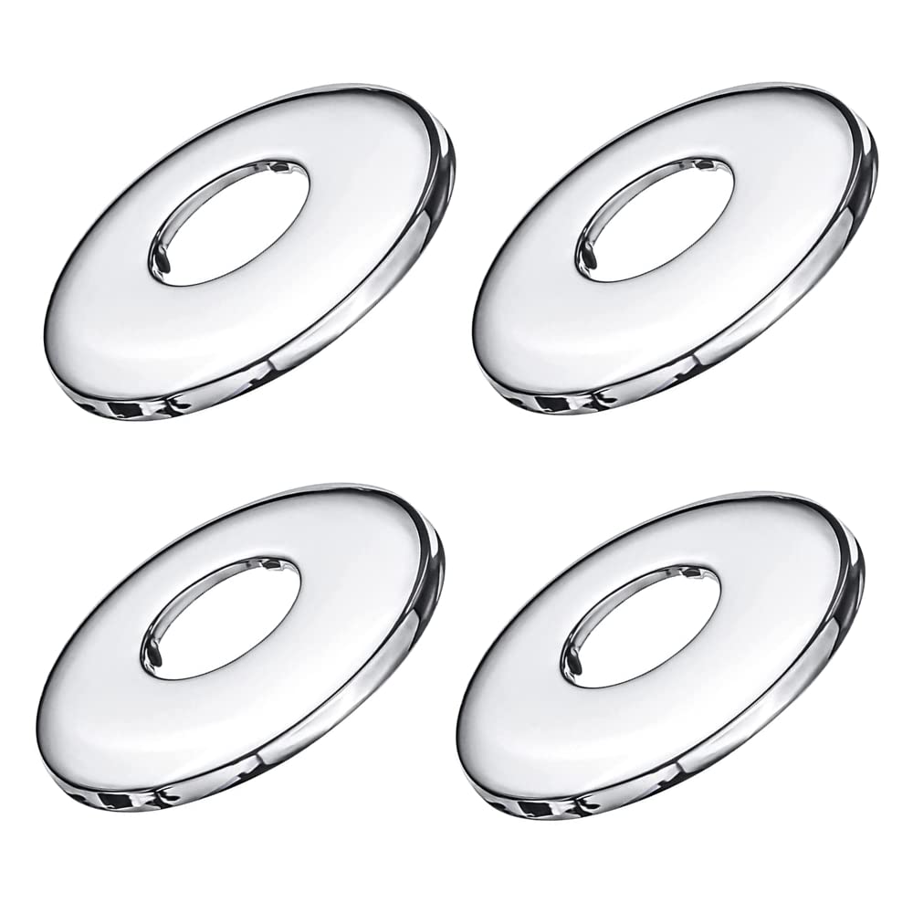 FZLANQ 4 PCS Tap Cover Collar Durable Chrome Stainless Steel Valve Pipe Collar Round Cover Hole Cover for Pipe, Shower Plate, Sanitary Facilities Installation