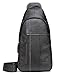 Chrysansmile Sling Bag for Men Genuine Leather Cross Body Bag Mens Crossbody Shoulder Backpack Black Fanny Packs for Travel