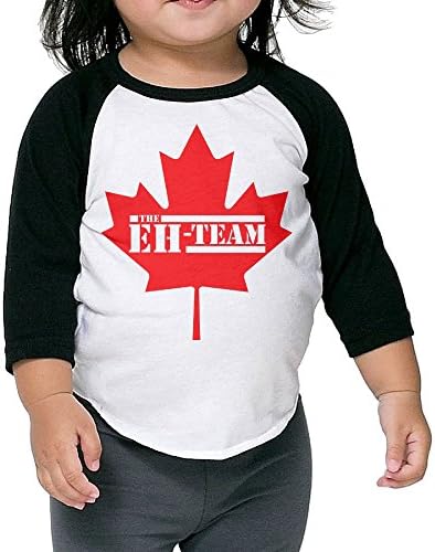 Toddler Funny The Eh Team Black Size 2 Toddler 100% Cotton 3/4 Sleeve Athletic Baseball Raglan T-Shirt