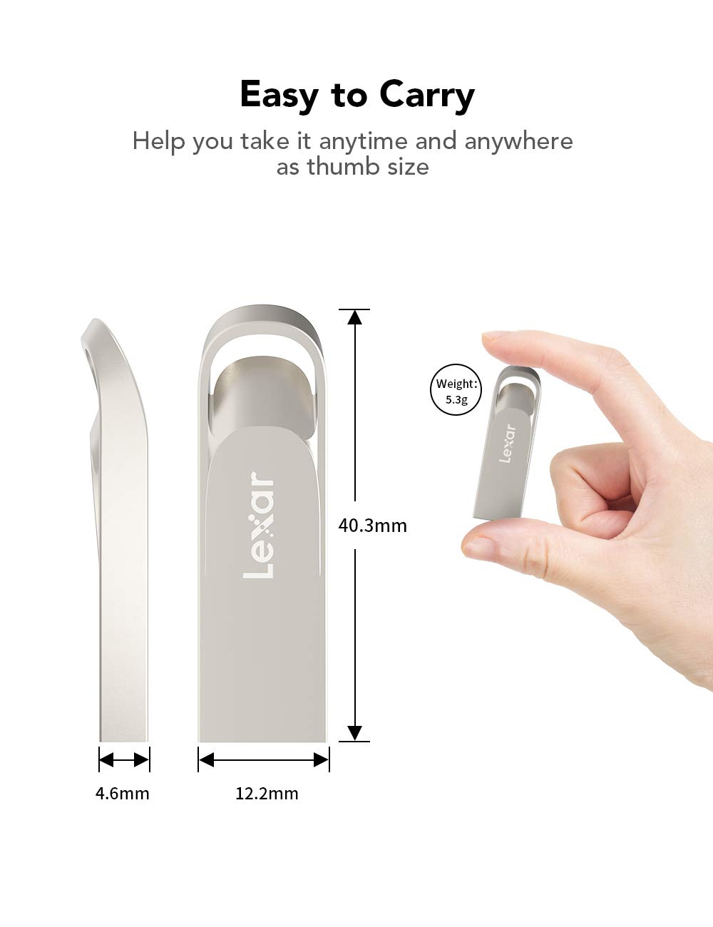 Lexar 128GB USB 3.0 Flash Drive, USB Stick Up to 100MB/s Read Speed, UDP Thumb Drive, Jump Drive Zinc Alloy, Pen Drive, Memory Stick for PC/Laptop/Computer/External Storage