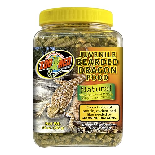 Zoo Med Natural Juvenile Bearded Dragon Food 283 g - Pellet di mangime per semi di barba