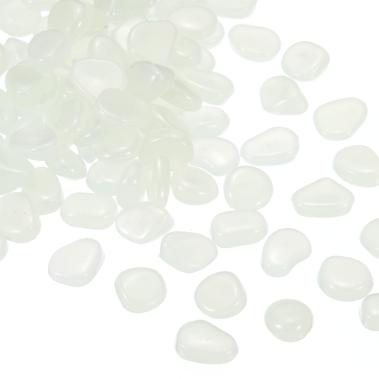 YOKIVE 100 Pcs Glow in the Dark Rocks, Glowing Stones Luminous Decorative Pebbles, Great for Garden, Yard, Pool, Fish Tank, Walkways (White, 8-11-mm)