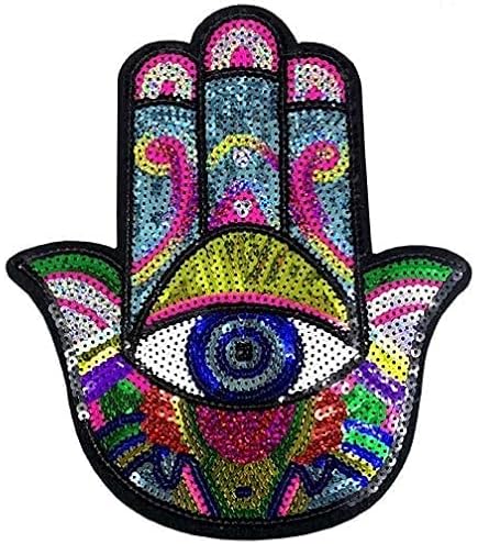 Qusmeiyici 2-Pack Heart Eye Sequin Iron-On Patches - Red, 9.5x7.9inch, For DIY Clothes, Jeans & Hoodies - View #10