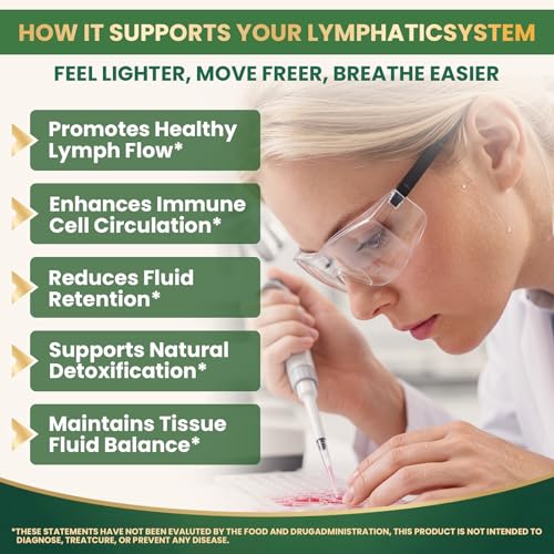 Dalin Liposomal Lymphatic Drainage Drops - 21 in 1 Organic Lymphatic Drainage Supplement with Burdock Root, Echinacea, Elderberry, Calendula - Supports Lymphatic Health - Liquid Form - 1pc - 2 fl oz
