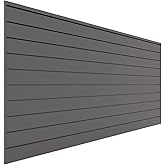 Proslat 88105 Heavy Duty PVC Slatwall Garage Organizer, 8-Feet by 4-Feet Section, 10 Panels, Charcoal (Dark Grey)