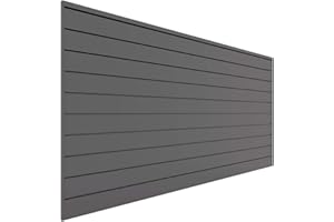 Proslat 88105 Heavy Duty PVC Slatwall Garage Organizer, 8-Feet by 4-Feet Section, 10 Panels, Charcoal (Dark Grey)