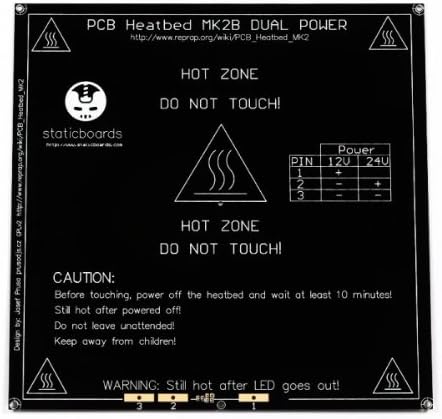 Bed Hot Heat Bed Heatbed MK2B 12 V-24 V Black 3d Printer Reprap Prusa Mendel
