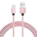 Kabe Baer 1 Pack (3.2 Feet) Nylon Braided Strengthen Lighting to USB Sync Cable Charger Cord for iPhone SE, 6s Plus, 6s,6, 5,5s,5c, iPad,iPad Air 1/2, iPad Mini 1/2/3, iPod (1-Pack Rose Gold)