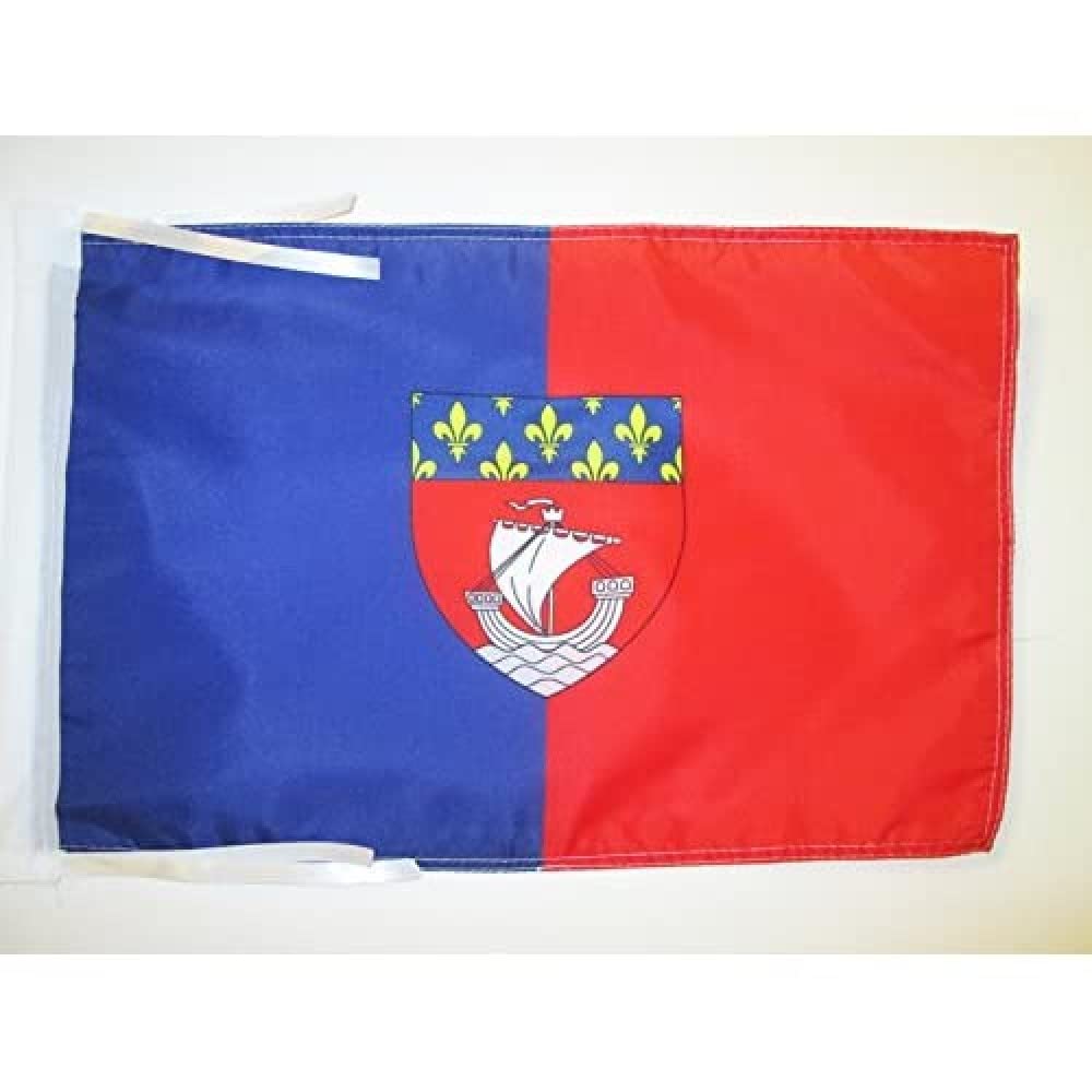AZ FLAG - Department of Paris Flag - 18'' x 12'' - 100% Polyester Paris Small Banner with Two Cords - Fade Resistant - Vivid Colors - 18x12 in - 45x30 Cm — image 1