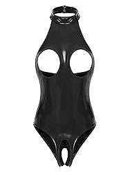 YiZYiF Women's Sleeveless Wet Look Glossy Patent