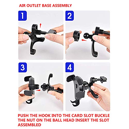 Air Vent Phone Mount for Car, DWH Car Phone Holder Mount Compatible with 12/12mini/11Pro/Xs/Xr/X/8/8P/7/7P/6/6P/Note S8/S9/S10/LG/Pixel 3 XL & All Phones