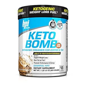 BPI Keto Bomb Ketogenic Creamer for Coffee and Tea | Keto Diet Weight Loss Supplement | Low Carb MCT Oil Ideal for Bulletproof Coffee | 18 Servings, 16.5 oz (Caramel Macchiato)