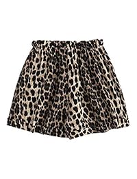 Pantalones cortos de playa informales para dama, cintura elástica suelta, estampado de leopardo