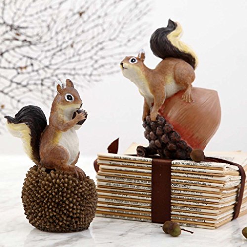 image for MonkeyJack Cute Resin 2 Squirrel Sculpture Lifelike Animal Figures Mod