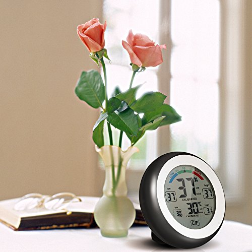 iBetterLife Hygrometer Thermometer, 2-in-1 Digital Temperature Humidity Gauge, Indoor Humidity Meter w/Large LCD Display, Touch Screen, MAX/MIN Records for Home, Car, Office, Greenhouse, Babyroom - Thumbnail 5